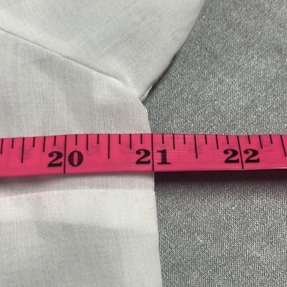 Rebecca Taylor Womens Large Voile Plisse Button Front Statement Blouse White - Picture 10 of 11